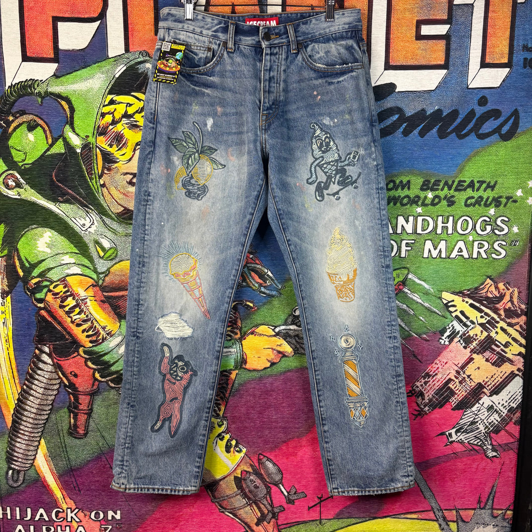 ICECREAM “Fruits of Labor” Embroidered Jeans Size 32