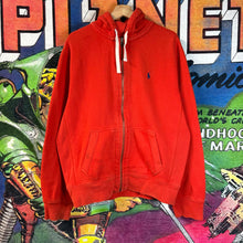 Load image into Gallery viewer, Polo Ralph Lauren Orange Zip Up Hoodie Size Large
