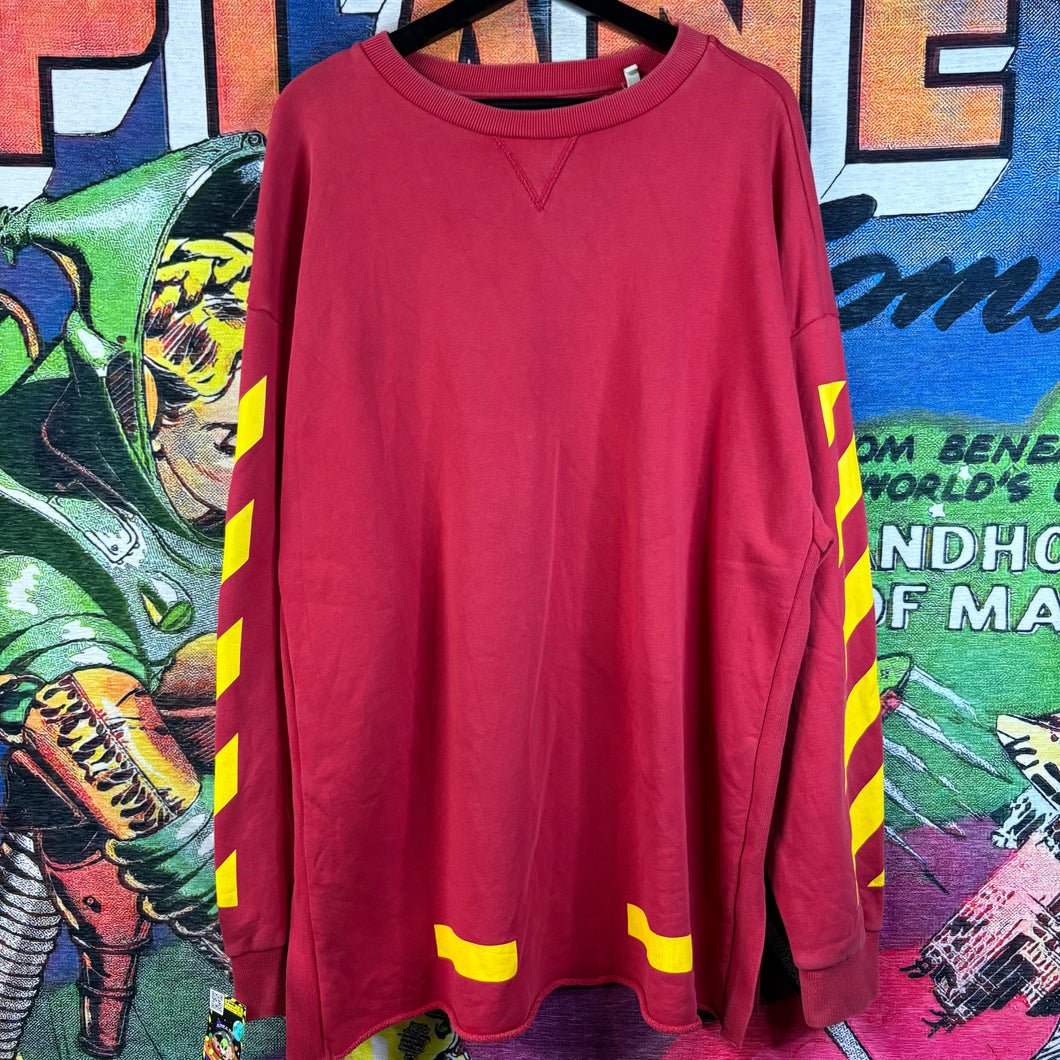 Off-White Diag Arrows Yellow Lego Red Crewneck Size Small