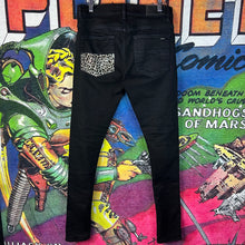 Load image into Gallery viewer, Amiri MX1 Leopard Print Black Jeans Size 29”
