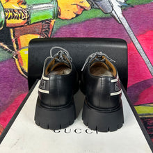 Load image into Gallery viewer, Gucci Calfskin Oliver Sylvie Web Mens Oxfords Black Size 9 - 10
