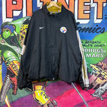 Load image into Gallery viewer, Vintage 90s Reebok Pro Line Pittsburgh Steelers NFL Full-Zip Windbreaker jacket Size 2XL

