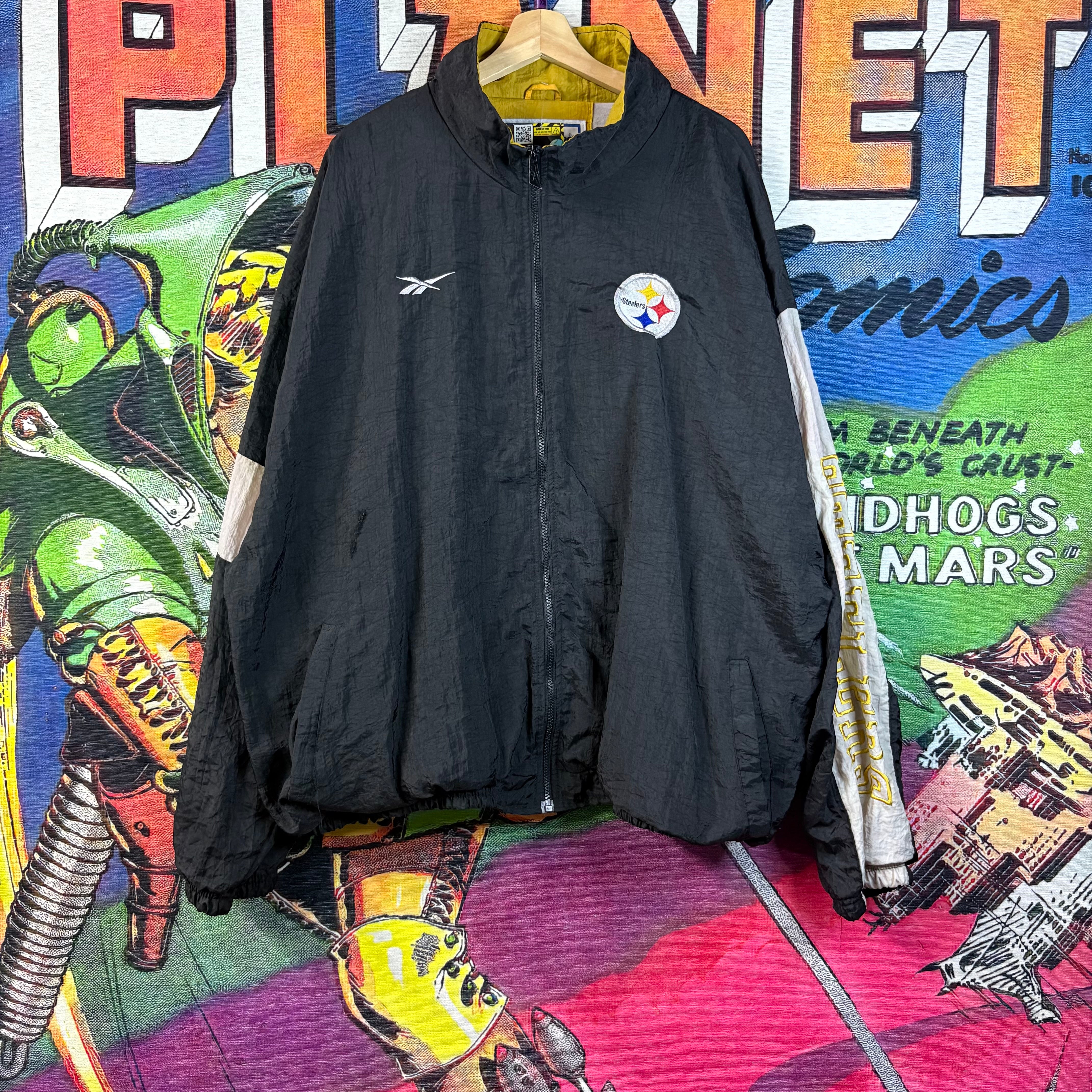 Reebok NFL Pittsburgh Steelers ウィンドブレーカー Vintage 90s Reebok Pro Line Pittsburgh Steelers NFL Full-Zip