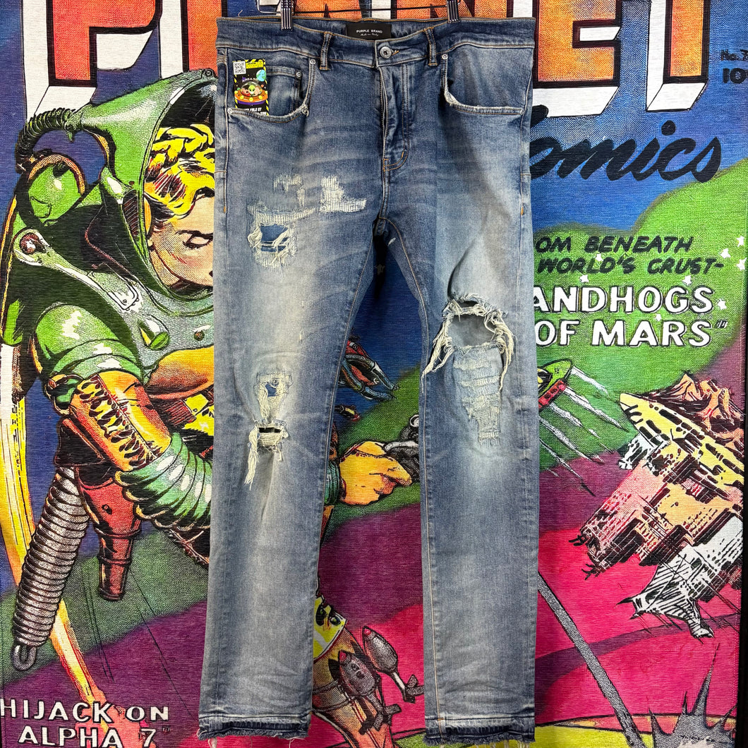 Limited Edition Made in Italy Purple Distressed Jeans Size 38