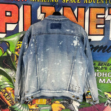 Load image into Gallery viewer, Ksubi Oh G Bleached Cross Denim Jacket Size Small
