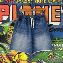 Load image into Gallery viewer, Prestige Blue Star Rhinestone Shorts Size Medium
