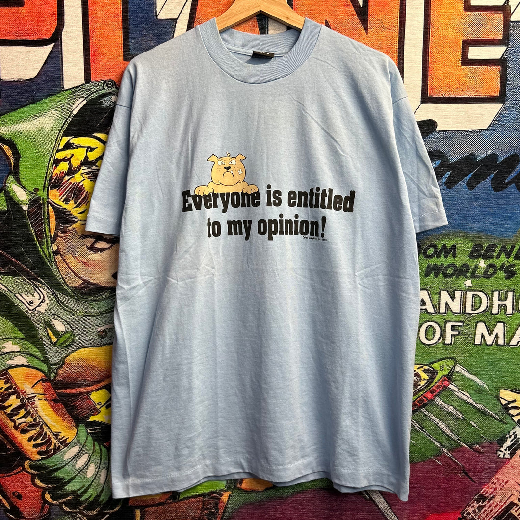 Vintage 90’s 90’ My Opinion Tee Size XL