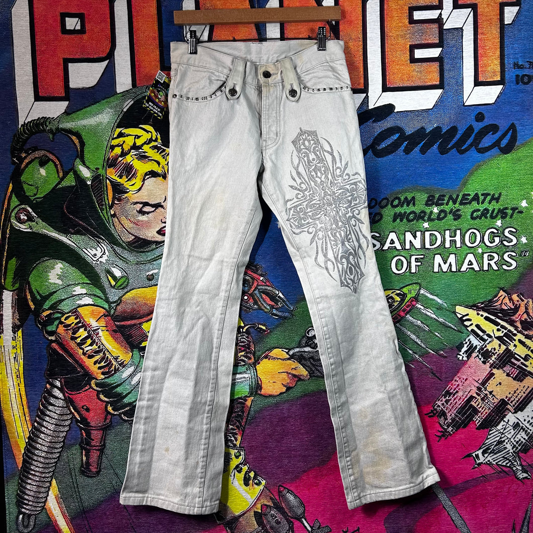 5351 Japan White Bootcut Denim Y2K Pants Size 28/30