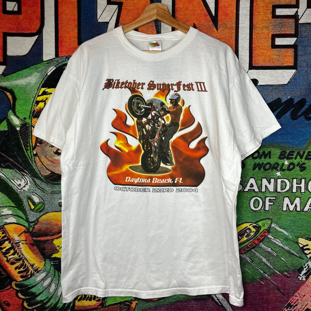 Vintage Y2K 2004 Biketober Superfest III Tee Size XL