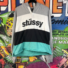 Load image into Gallery viewer, Stüssy color-blocked pullover hoodie Size Large
