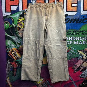 Y2K Dickies Double Knee Khaki Jeans Size 32”