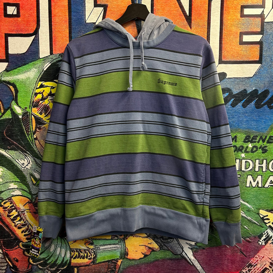 Supreme Striped Hooded Crewneck Size Small