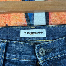 Load image into Gallery viewer, Y2K Bape ‘Ape Shall Never Kill Ape’ Jean Shorts Size 36&quot;
