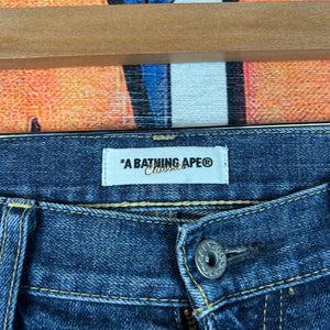 Y2K Bape ‘Ape Shall Never Kill Ape’ Jean Shorts Size 36"