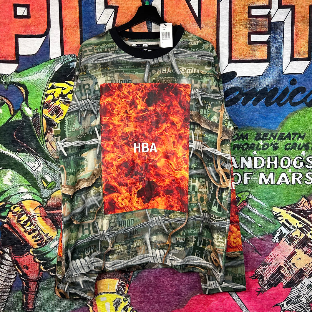 Brand New Hood By Air Barbed Wire Camo Long Sleeve Tee Size Large