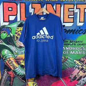 Vintage 90s Adidas Spoof Jesus Tee Size XL