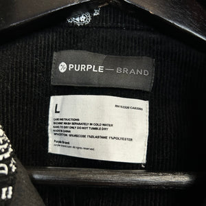 Purple Brand Corduroy Paisley Print Lightweight Jacket Size Large
