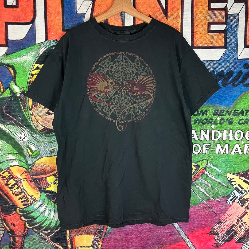 Vintage 90s Celtic Dragons Graphic Tee Size XL