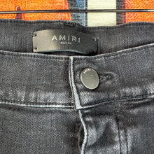 Load image into Gallery viewer, AMIRI Black Crystal Shotgun Skinny Jeans Size 34&quot;
