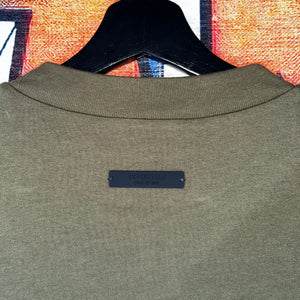 Fear Of God Essentials Oversized Jersey Logo Tee Olive Size S