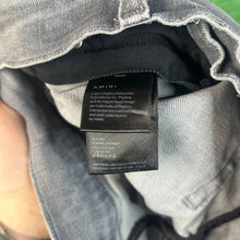 Load image into Gallery viewer, AMIRI MX1 Distressed Grey Skinny Jeans Size 28”
