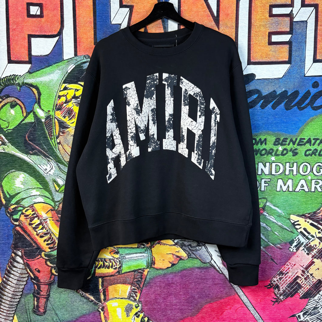 Amiri Collegiate Logo Crewneck Sweatshirt Size Large