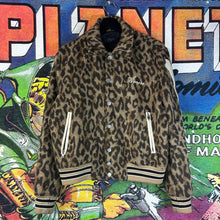 Load image into Gallery viewer, Amiri Leopard Print Bones Varsity Jacket Size 46 / Small
