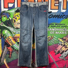 Load image into Gallery viewer, Y2K DrugStores Japan Sweat-Denim Hybrid Pants Size 34”

