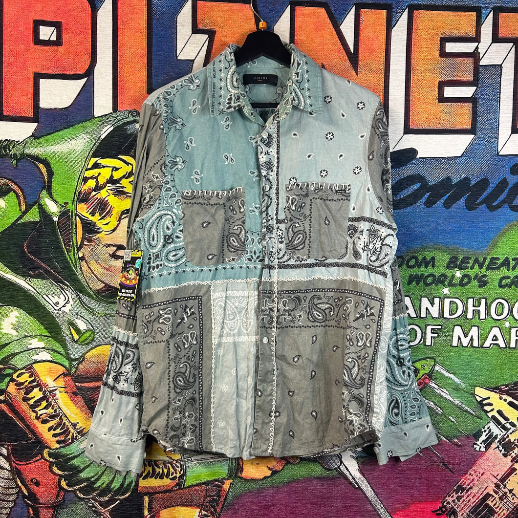 Amiri Bandana Button Up Shirt Size Small