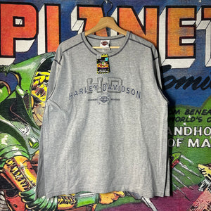 Y2K Harley Davidson Grey Long Sleeve Tee Size XL