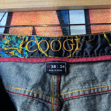 Load image into Gallery viewer, Coogi Gold Embroidered Baggy Jeans Size 38”
