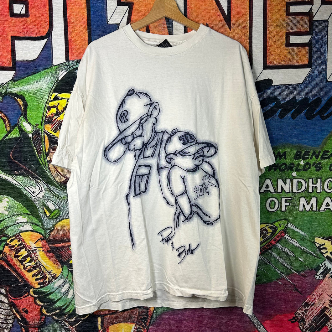 Y2K School of Hard Knocks Graffiti Tee Size 2XL