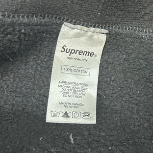 Supreme Classic Script Embroidered Black Hoodie Size L