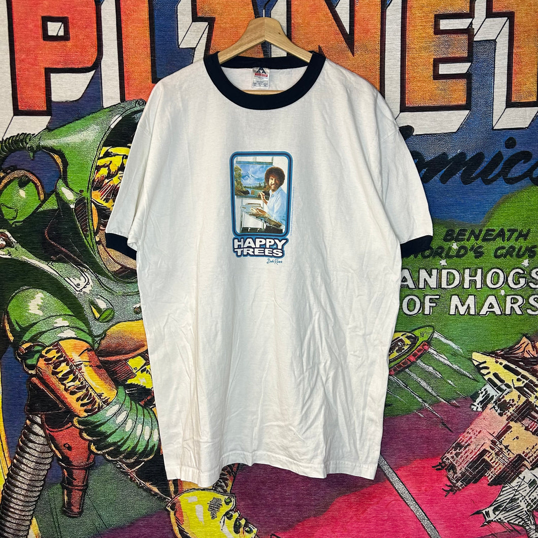 Y2K Bob Ross Ringer Tee Size XL