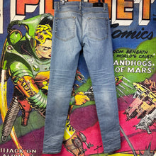 Load image into Gallery viewer, Amiri MX1 Distressed Blue Jeans Size 32”
