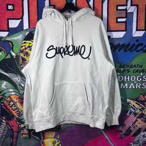 Supreme Raised Handstyle Logo Pale Green Hoodie Size L