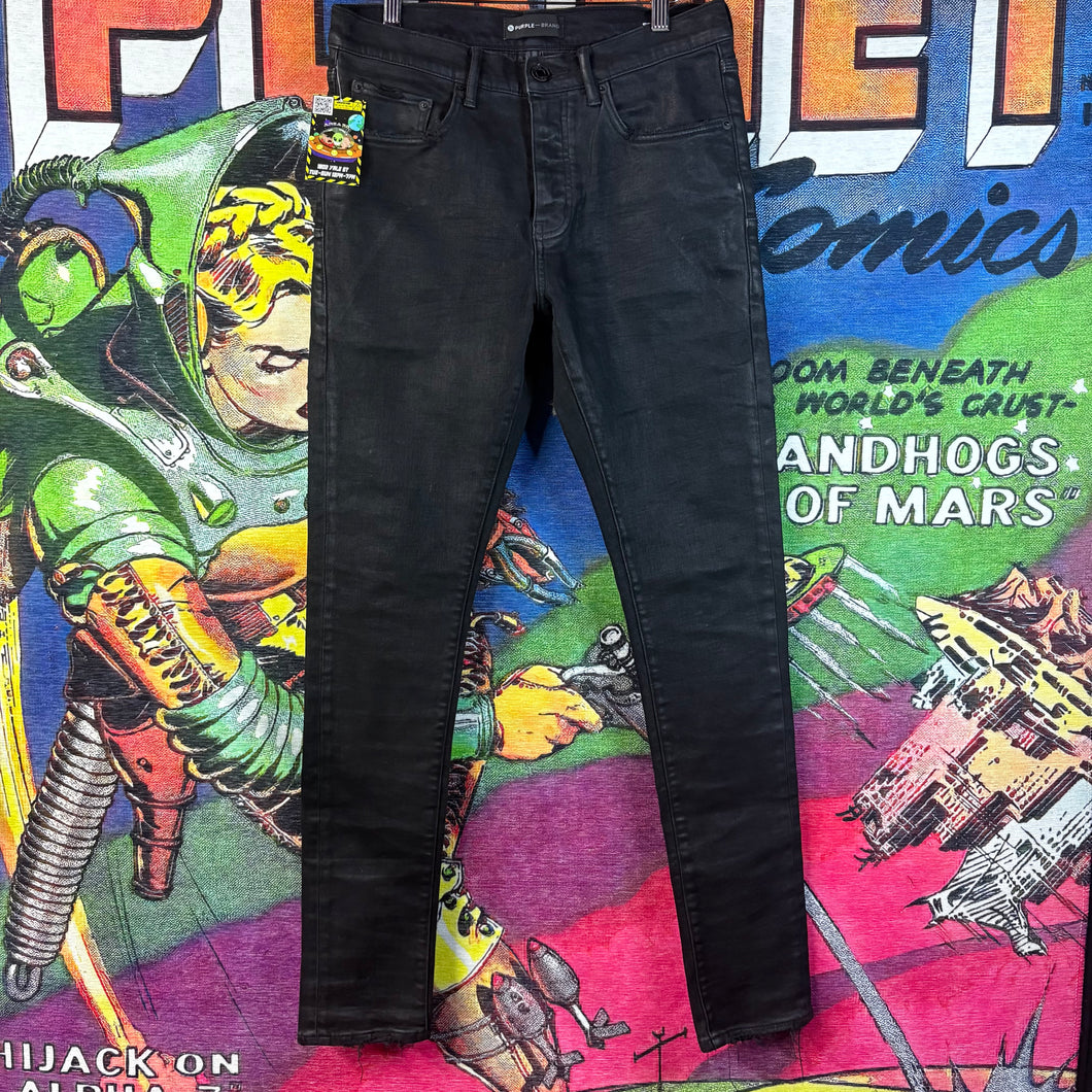 Purple Jeans Black Wax Jeans Size 30