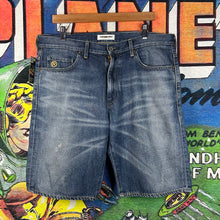 Load image into Gallery viewer, Y2K Bape ‘Ape Shall Never Kill Ape’ Jean Shorts Size 36&quot;
