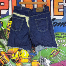 Load image into Gallery viewer, Marni Fuzzy Mohair Knit Patchwork Jean Shorts Size 36” CUTOFFS
