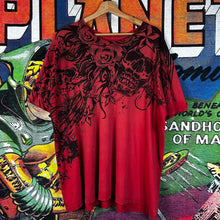 Load image into Gallery viewer, Vintage Y2K Nobo Grunge Skull and Roses Mallgoth Tee Size 2XL
