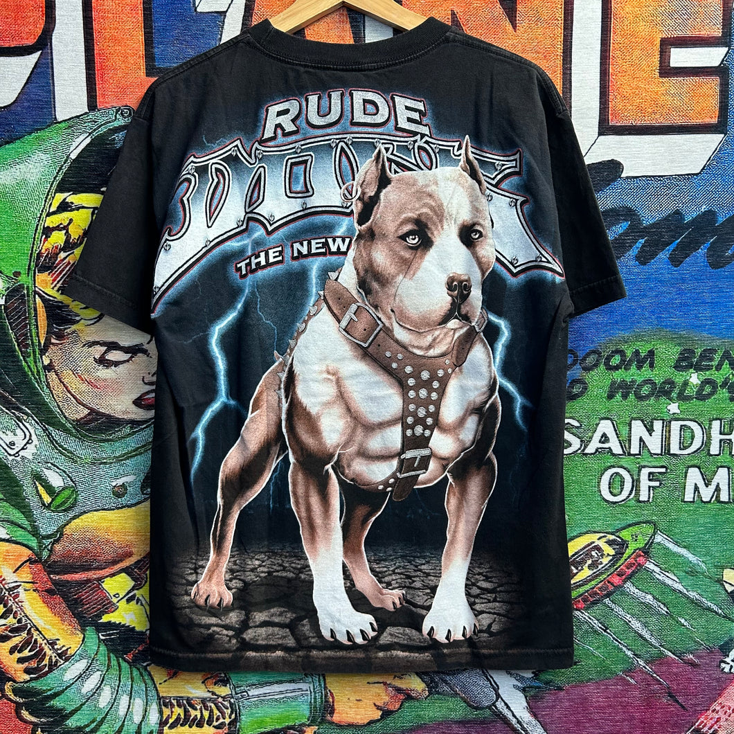 Y2K Rude Dogs Pitbull Tee Size Medium
