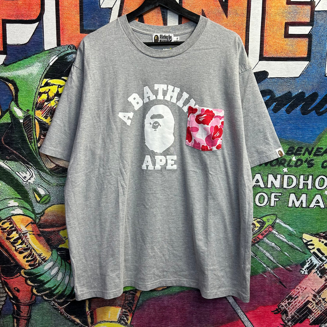 Brand New Bape College Styled Pink Camo Pocket Tee Size XL