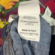 Load image into Gallery viewer, Off White Diagonal Stripe Jeans Size 32”
