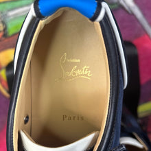 Load image into Gallery viewer, Christian Louboutin Louis Junior Spike Red Bottom Sneakers Dark Blue Size 13
