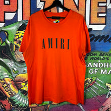Load image into Gallery viewer, Amiri Spellout Orange Tee Size Medium
