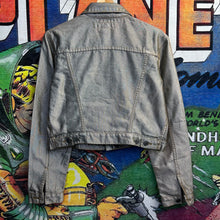 Load image into Gallery viewer, Vintage 80’s Tyte Women’s Silver Cropped Denim Jacket Size Medium
