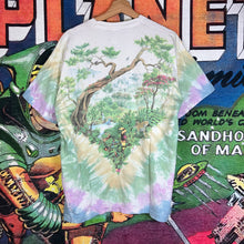 Load image into Gallery viewer, Vintage 90s Liquid Blue African Rain Forest AOP Tie Dye Graphic Tee Size XL
