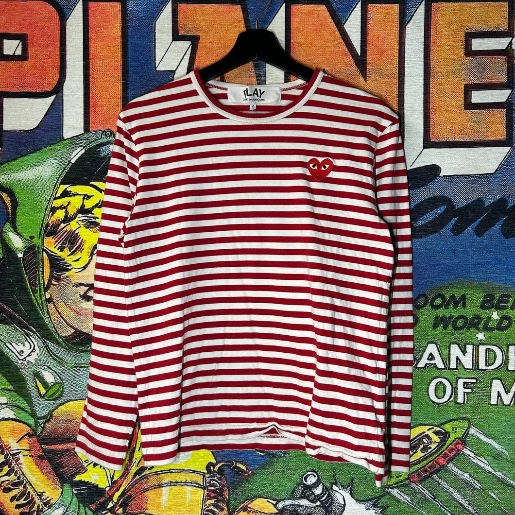 COMME des GARÇONS PLAY Striped Long Sleeve Tee Size Small