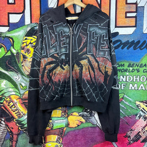 Vale Forever Valley Fest Spider Zip Up Hoodie Size Small
