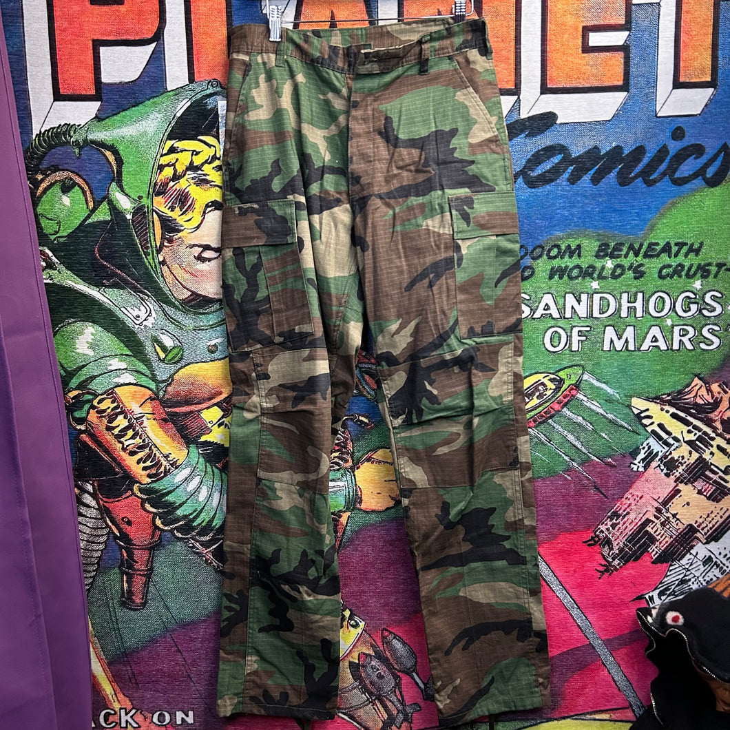 Camo Cargo Double Knee Military Pants Size 30”
